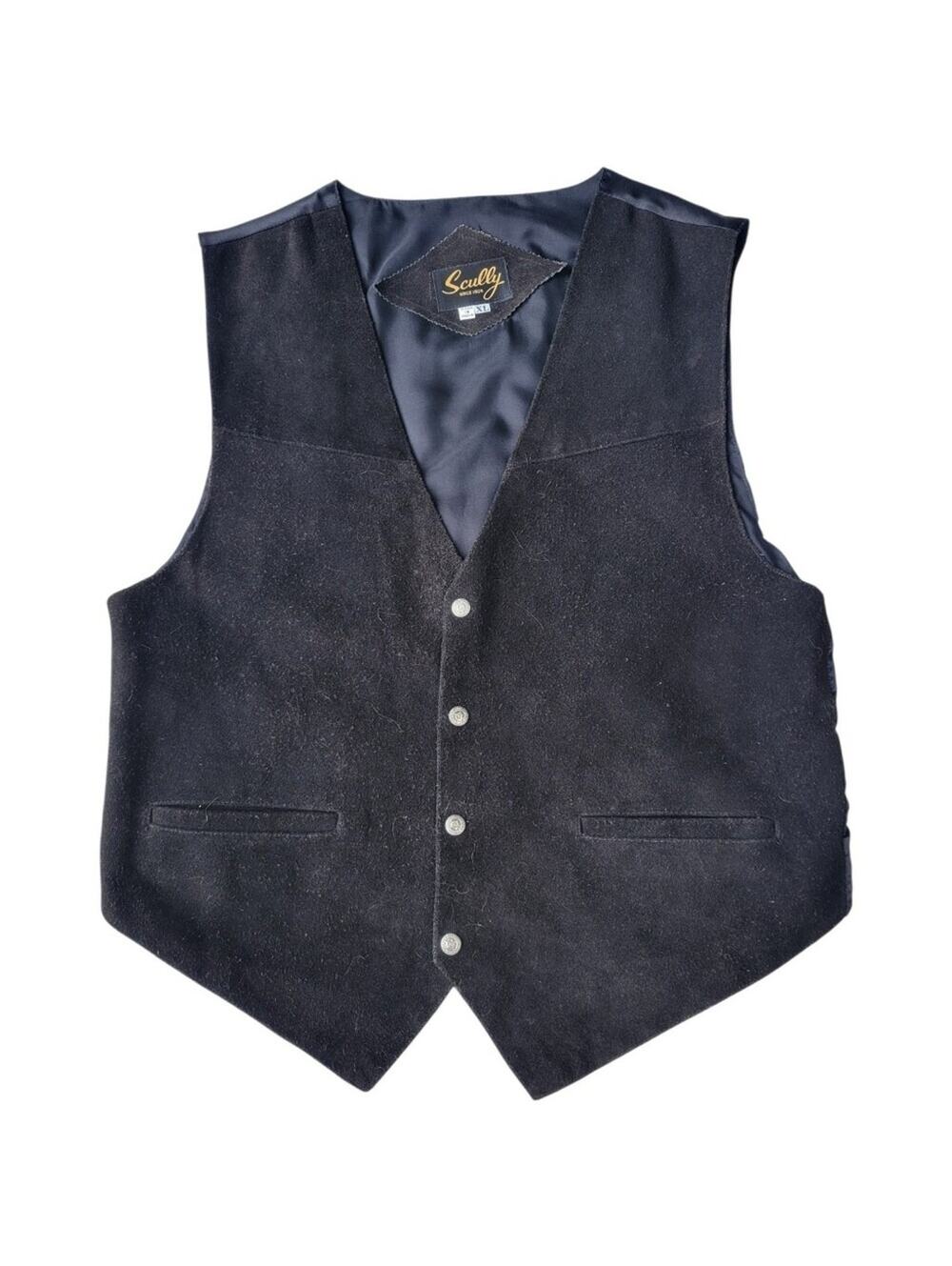 Scully Men's Black Suede Dress Vest Size XL
